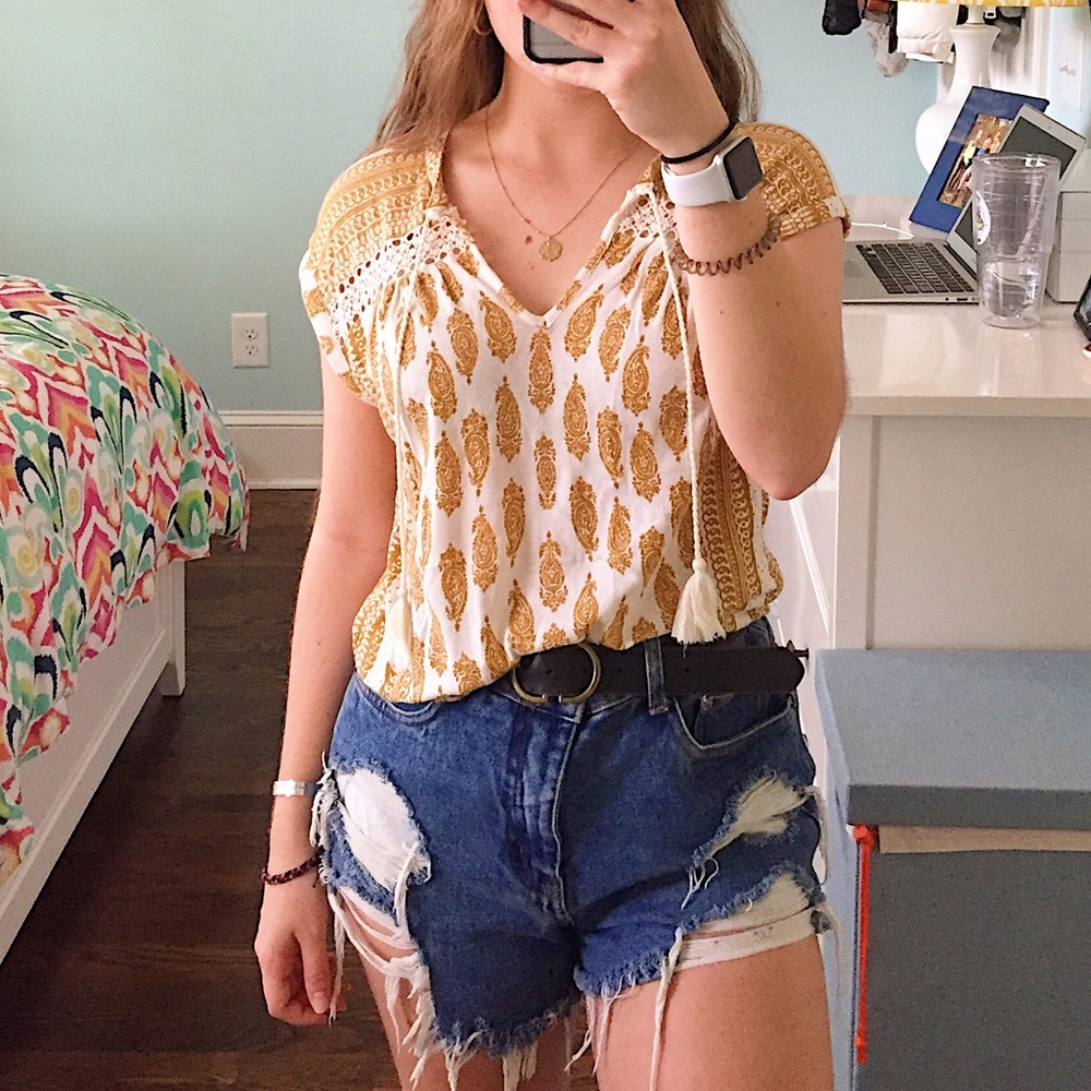 Lucky Brand Tie Blouse